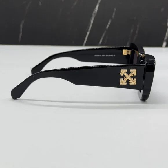 NEW OFF-WHITE CARRARA 007 BLACK OVAL UNISEX SUNGLASSES OFF-WHITE CARRARA - Picture 9 of 13